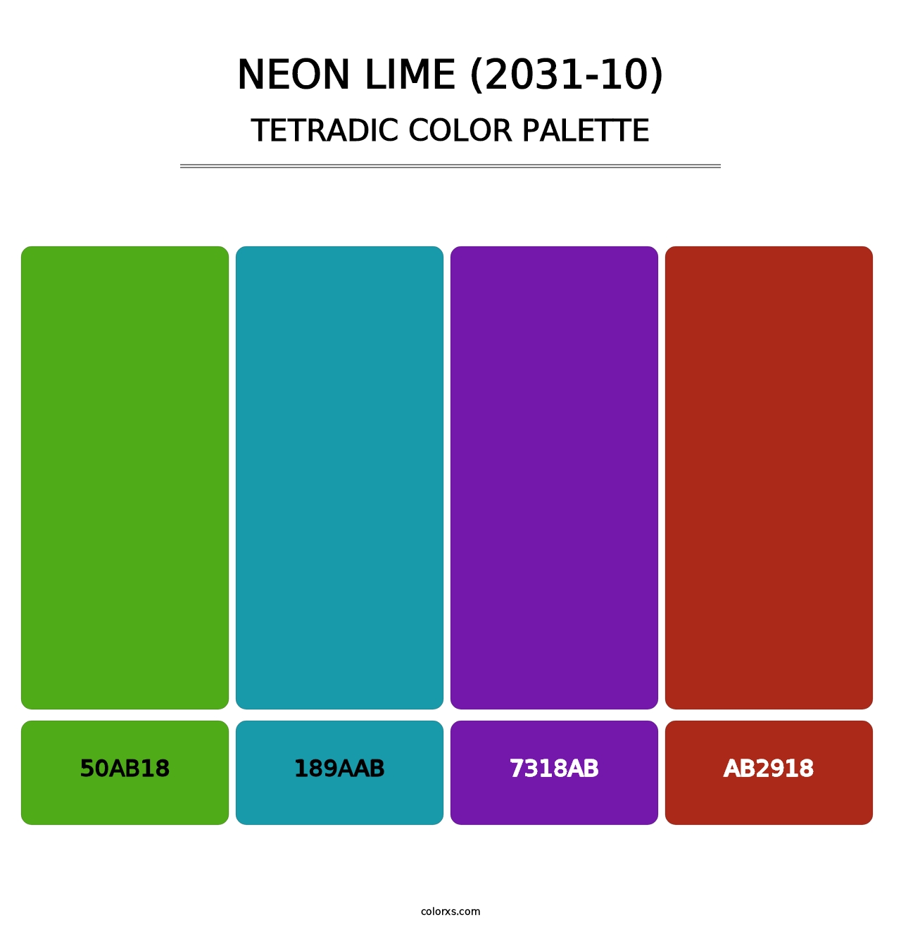 Neon Lime (2031-10) - Tetradic Color Palette