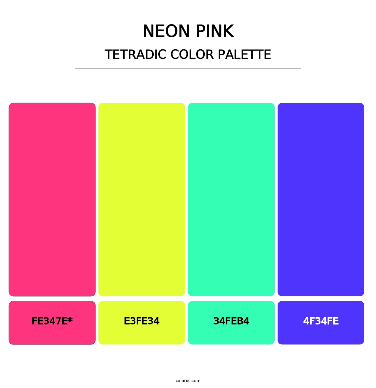 Neon Pink - Tetradic Color Palette
