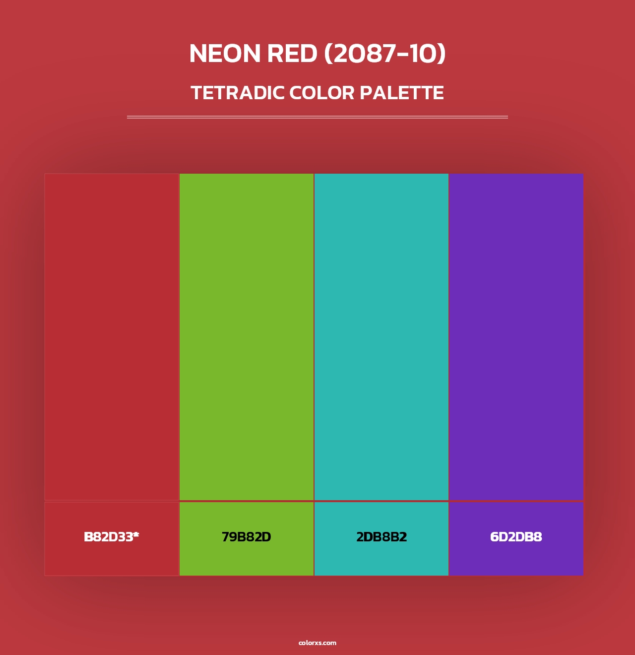 Neon Red (2087-10) - Tetradic Color Palette