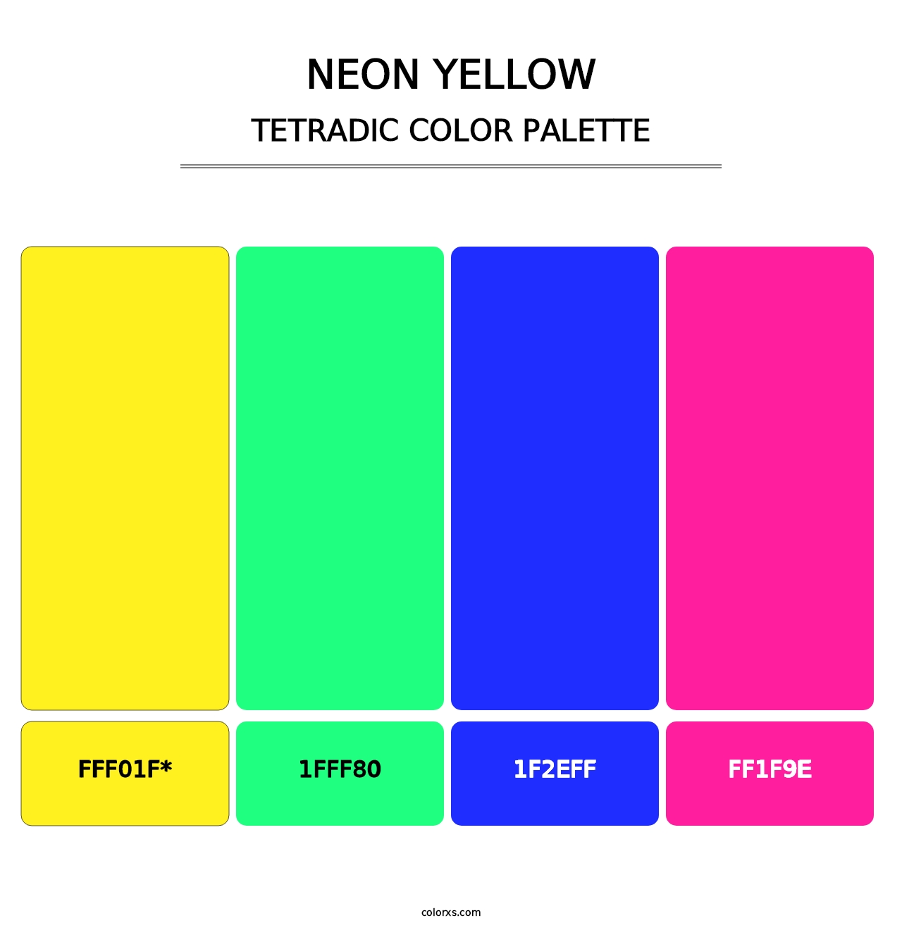 Neon Yellow - Tetradic Color Palette
