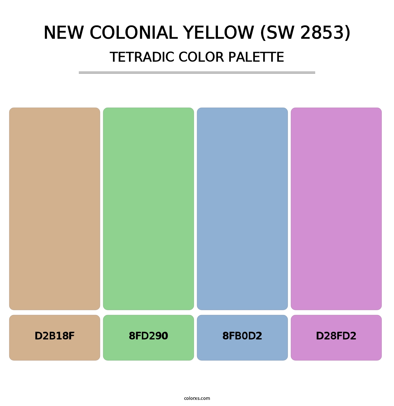New Colonial Yellow (SW 2853) - Tetradic Color Palette