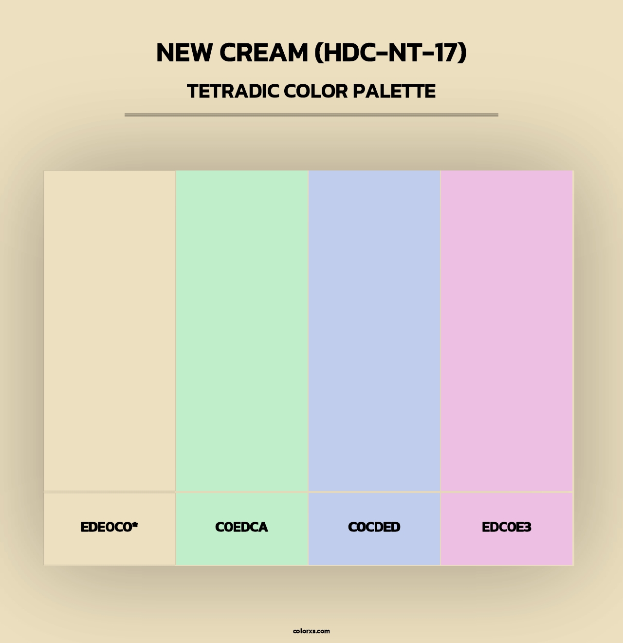 New Cream (HDC-NT-17) - Tetradic Color Palette