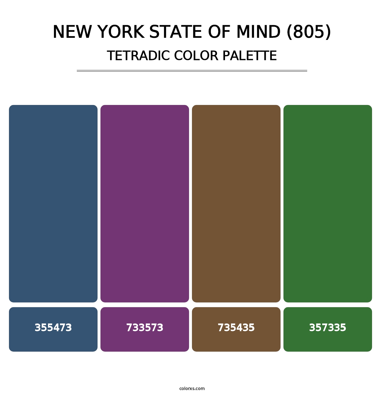 New York State of Mind (805) - Tetradic Color Palette