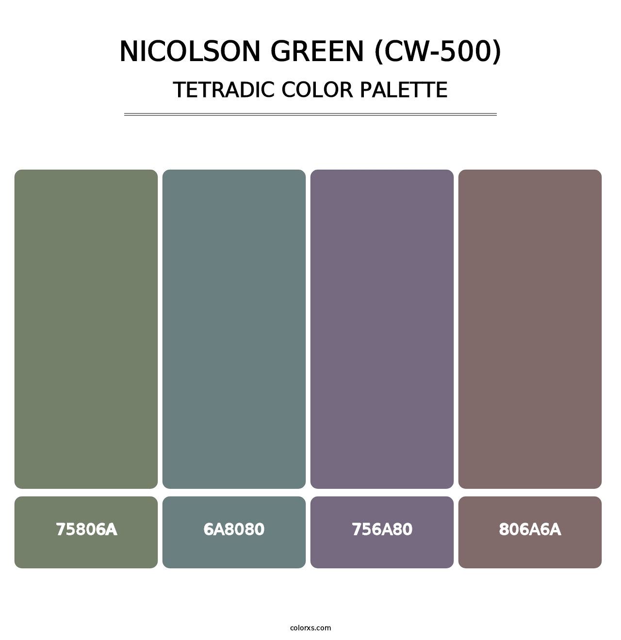 Nicolson Green (CW-500) - Tetradic Color Palette