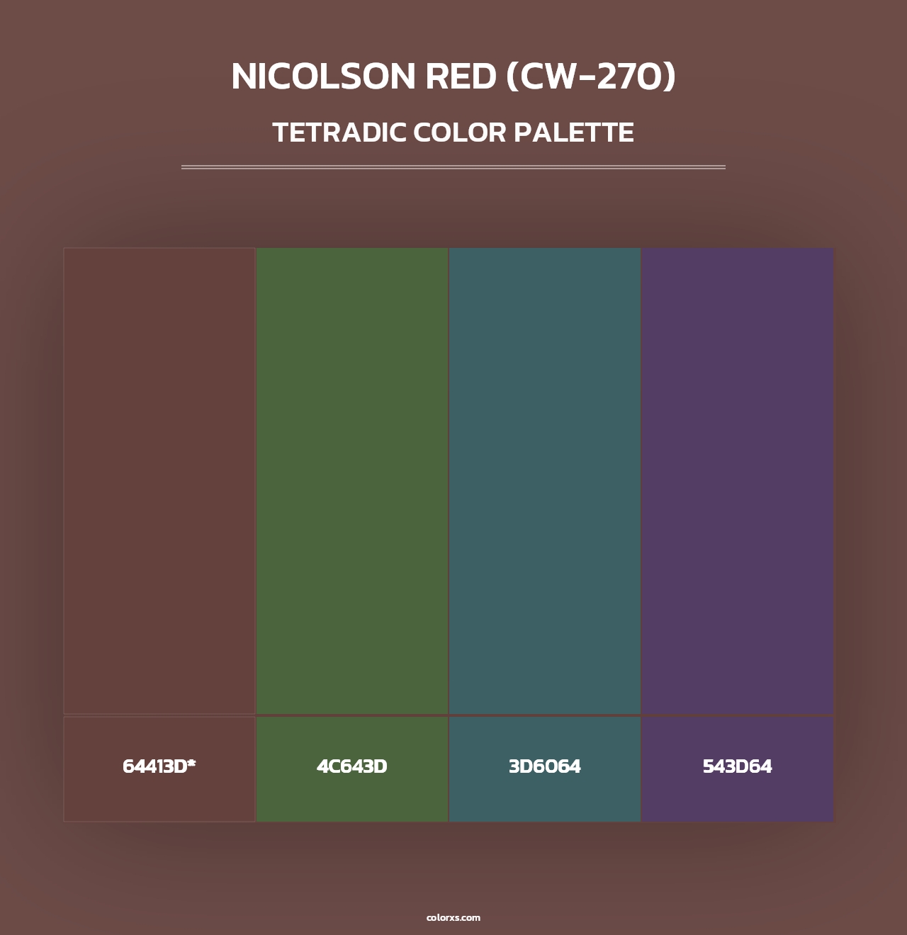 Nicolson Red (CW-270) - Tetradic Color Palette