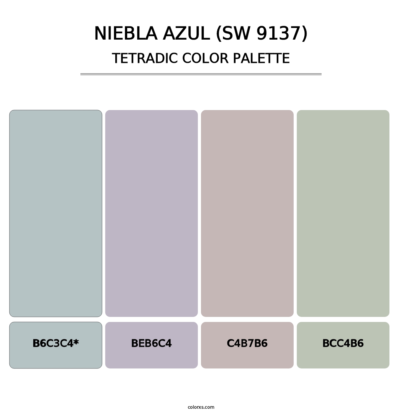 Niebla Azul (SW 9137) - Tetradic Color Palette