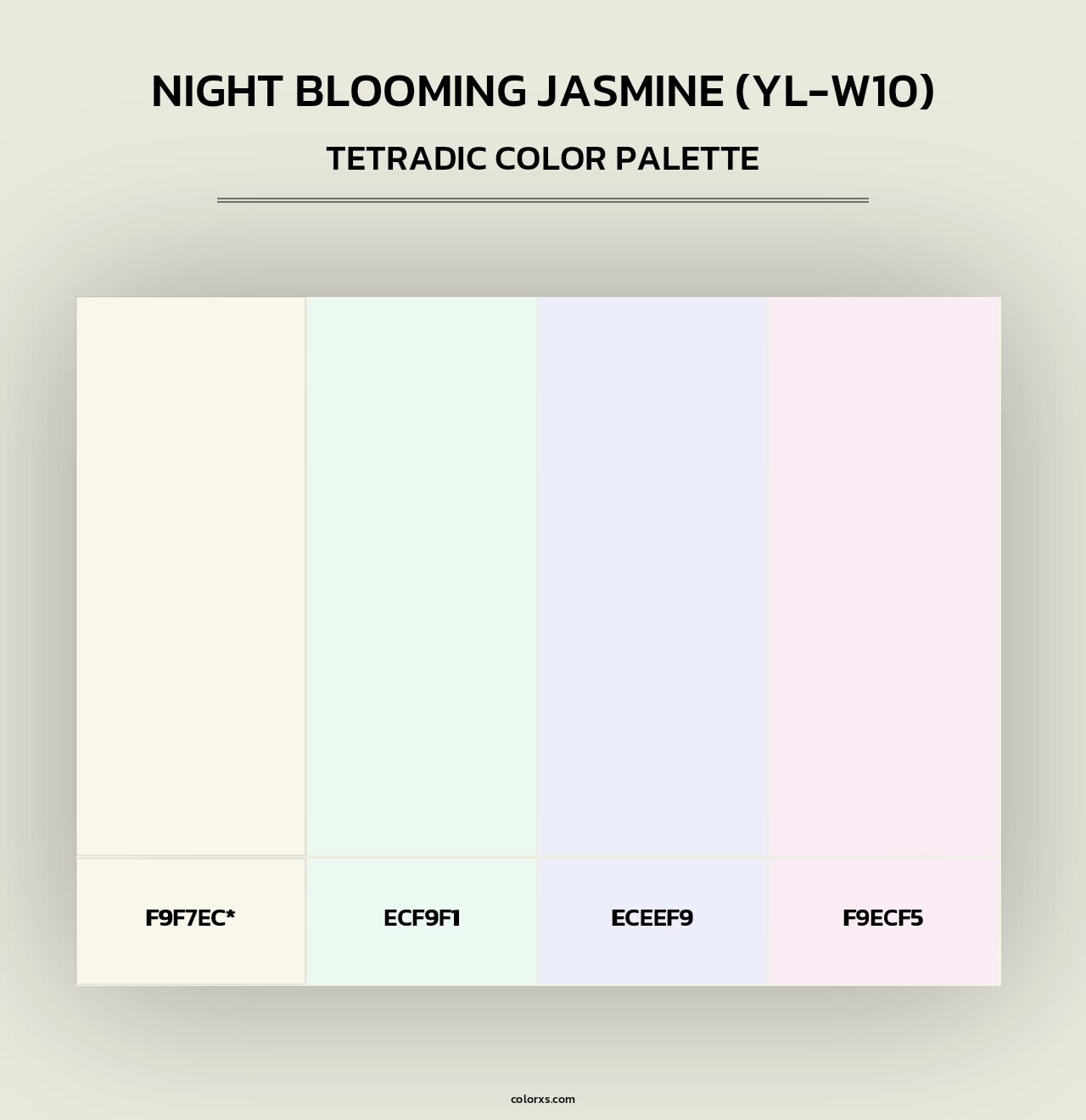 Night Blooming Jasmine (YL-W10) - Tetradic Color Palette