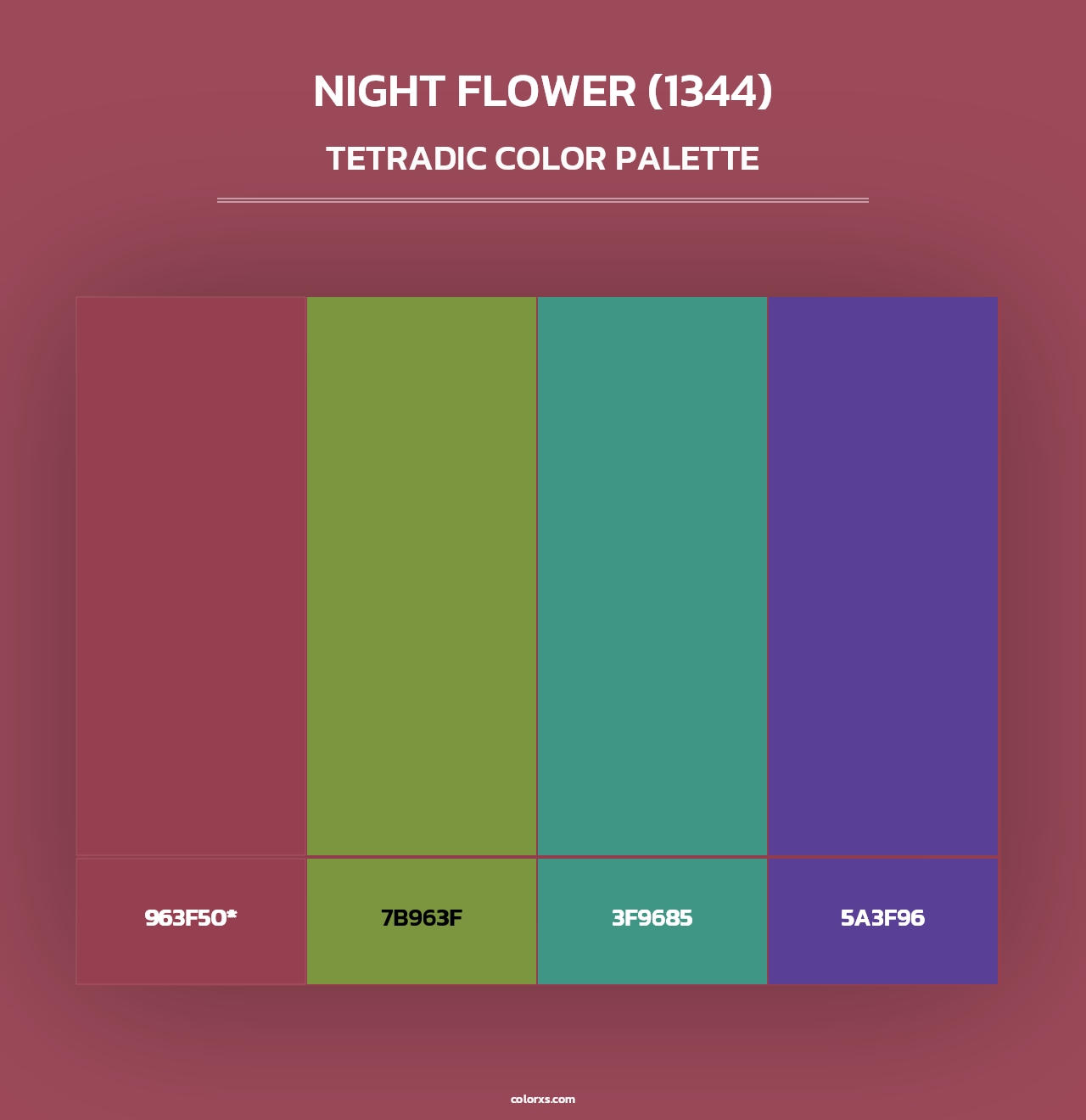 Night Flower (1344) - Tetradic Color Palette