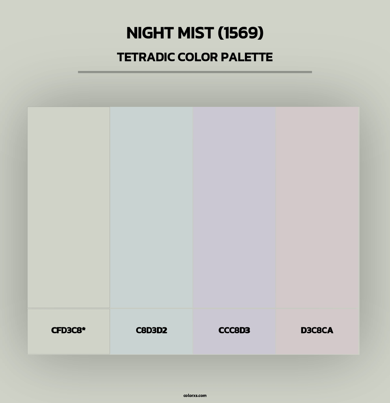 Night Mist (1569) - Tetradic Color Palette