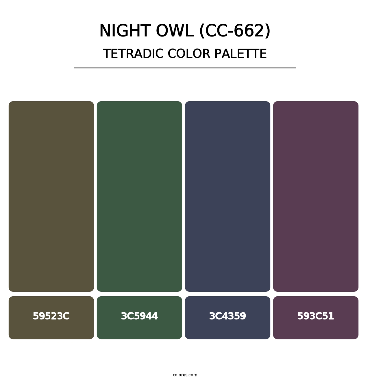 Night Owl (CC-662) - Tetradic Color Palette