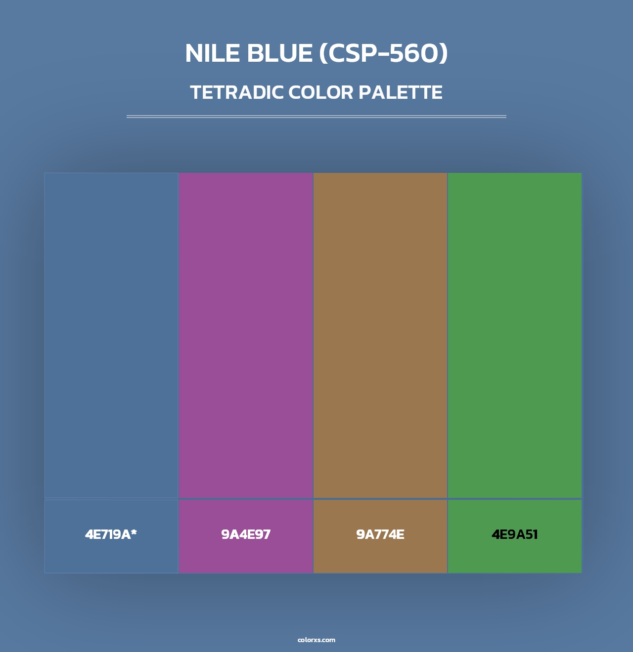 Nile Blue (CSP-560) - Tetradic Color Palette
