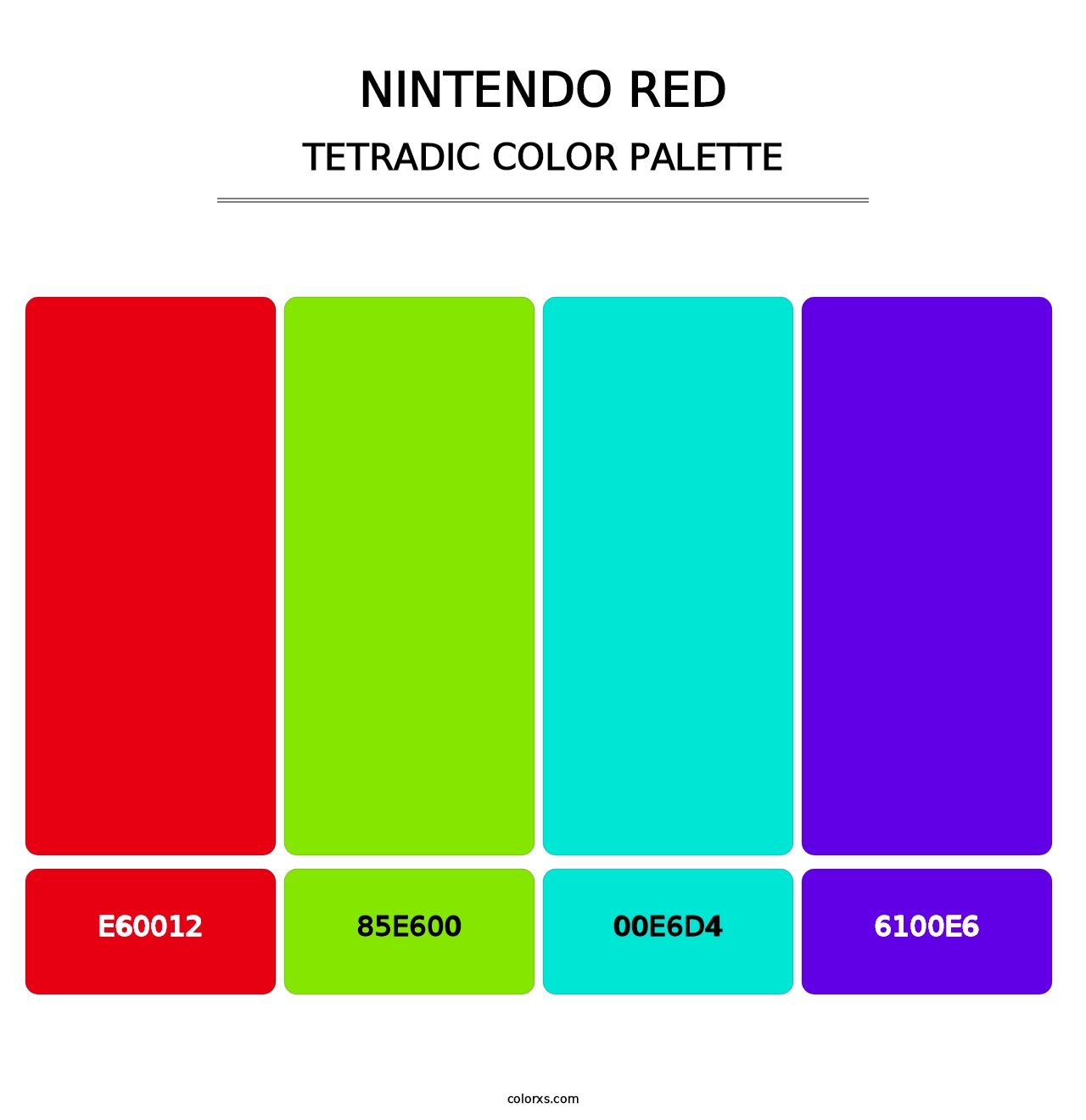 Nintendo Red - Tetradic Color Palette