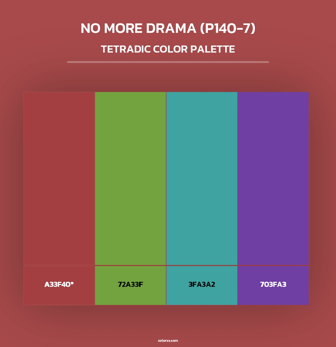 No More Drama (P140-7) - Tetradic Color Palette