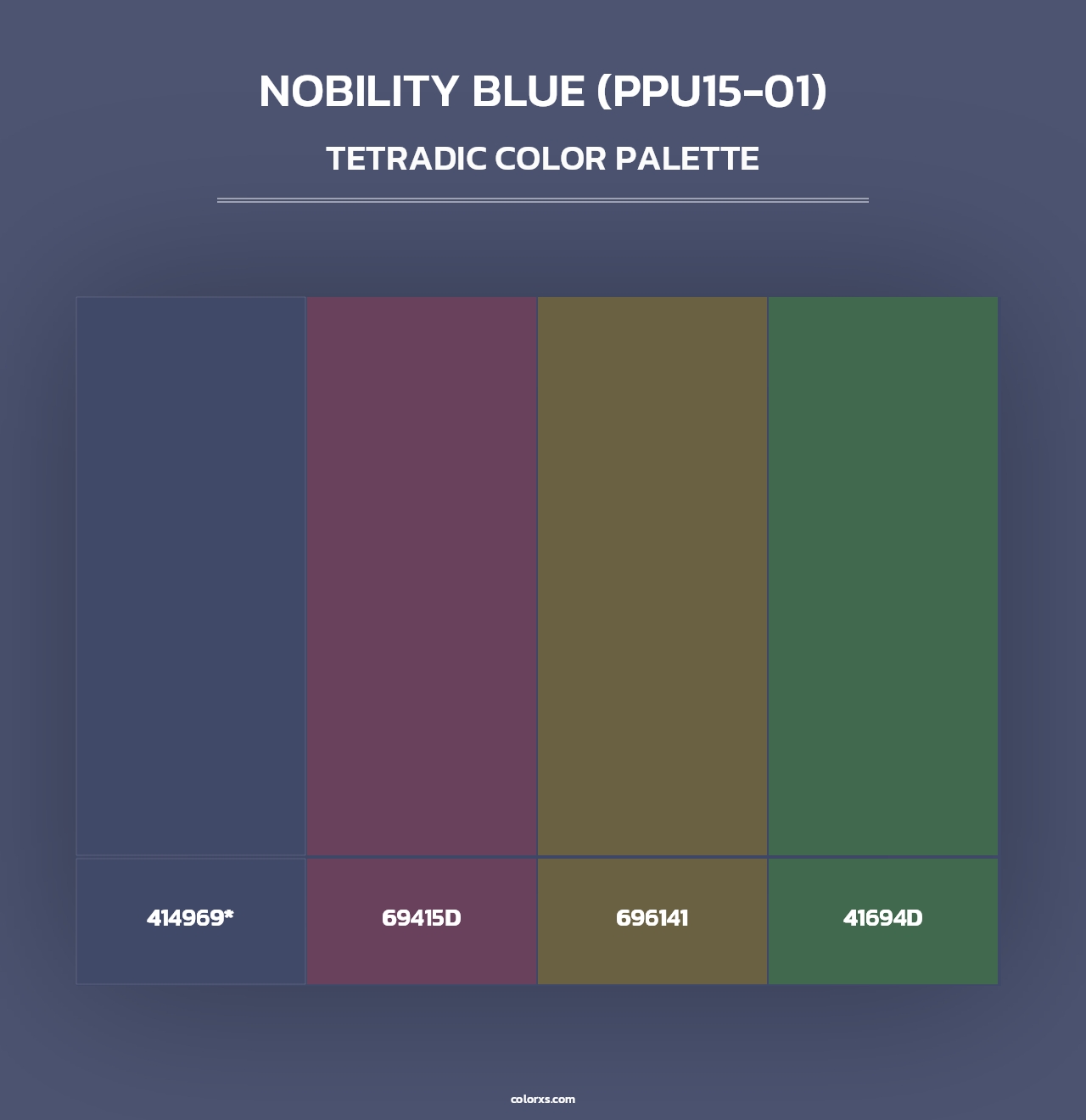 Nobility Blue (PPU15-01) - Tetradic Color Palette