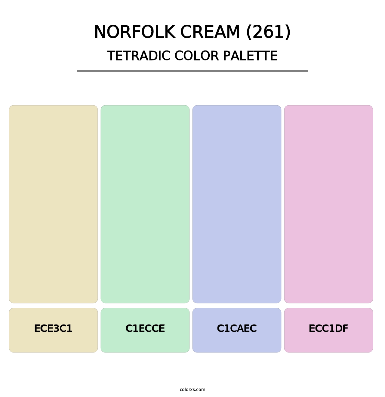 Norfolk Cream (261) - Tetradic Color Palette