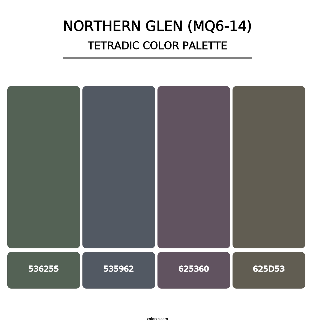 Northern Glen (MQ6-14) - Tetradic Color Palette