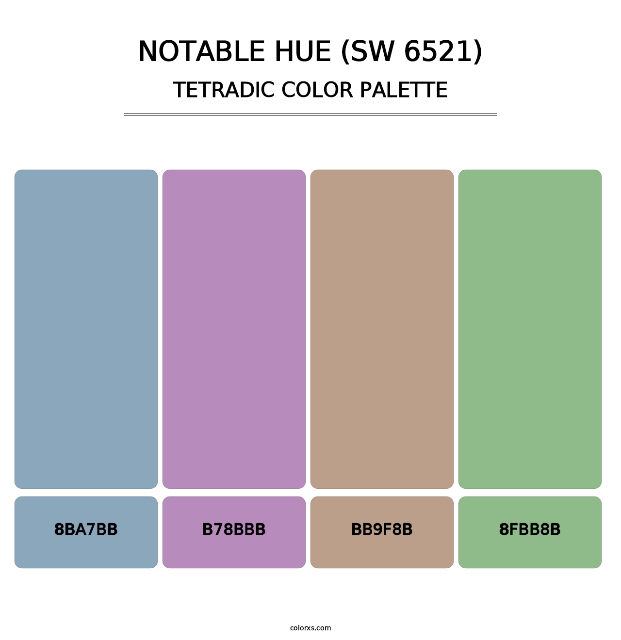Notable Hue (SW 6521) - Tetradic Color Palette