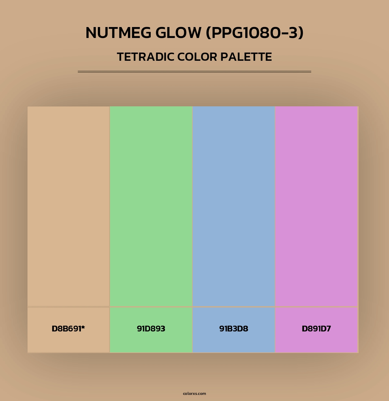 Nutmeg Glow (PPG1080-3) - Tetradic Color Palette