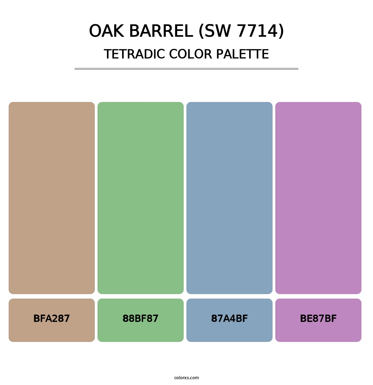 Oak Barrel (SW 7714) - Tetradic Color Palette