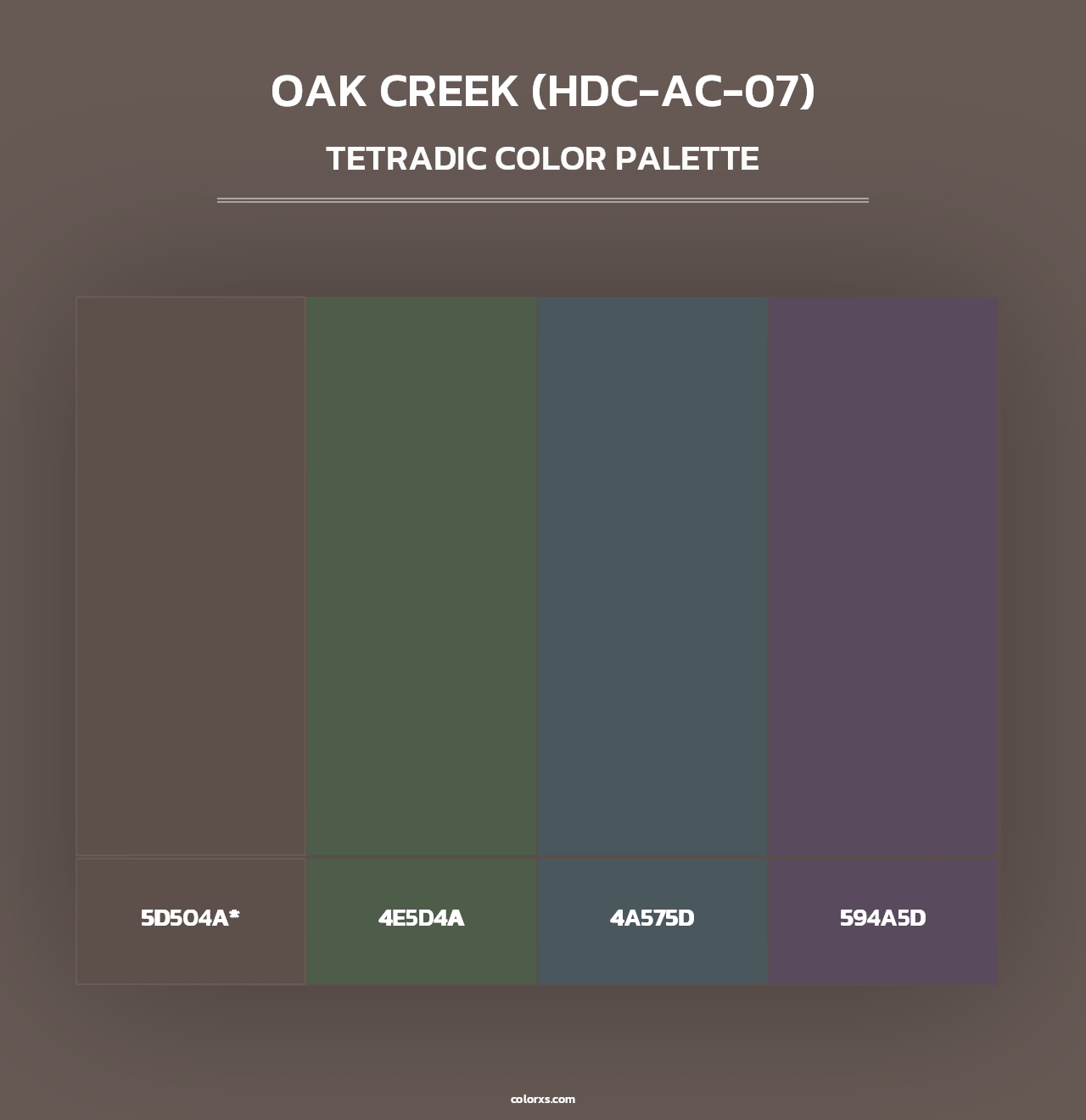 Oak Creek (HDC-AC-07) - Tetradic Color Palette