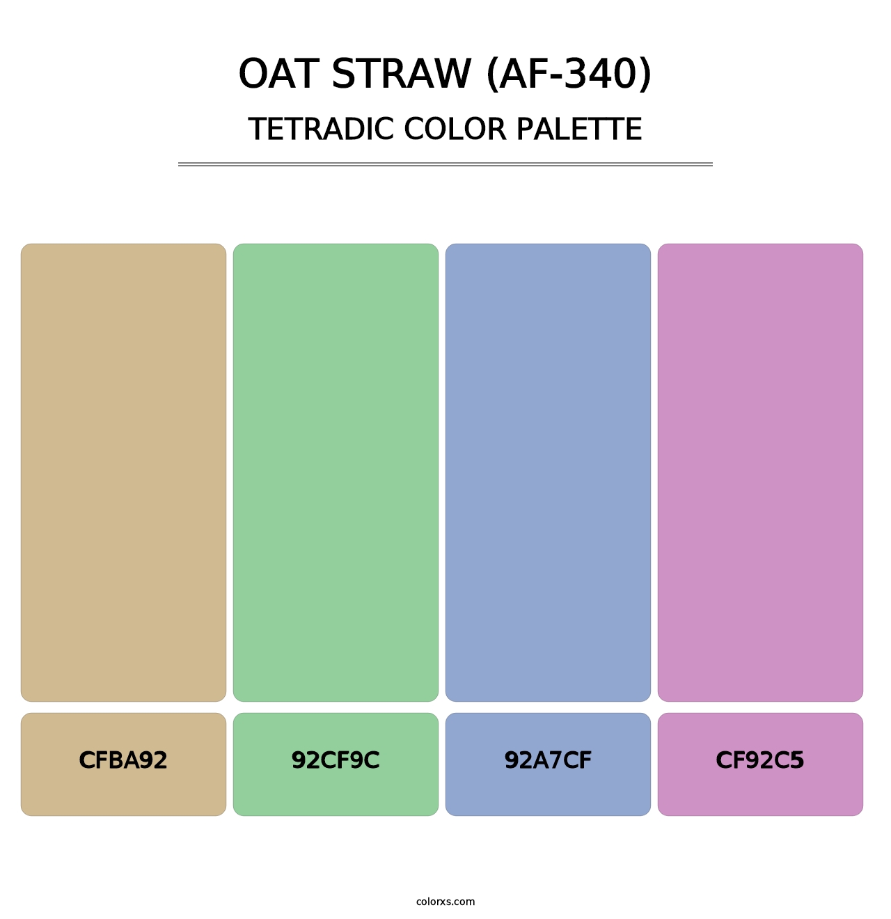 Oat Straw (AF-340) - Tetradic Color Palette