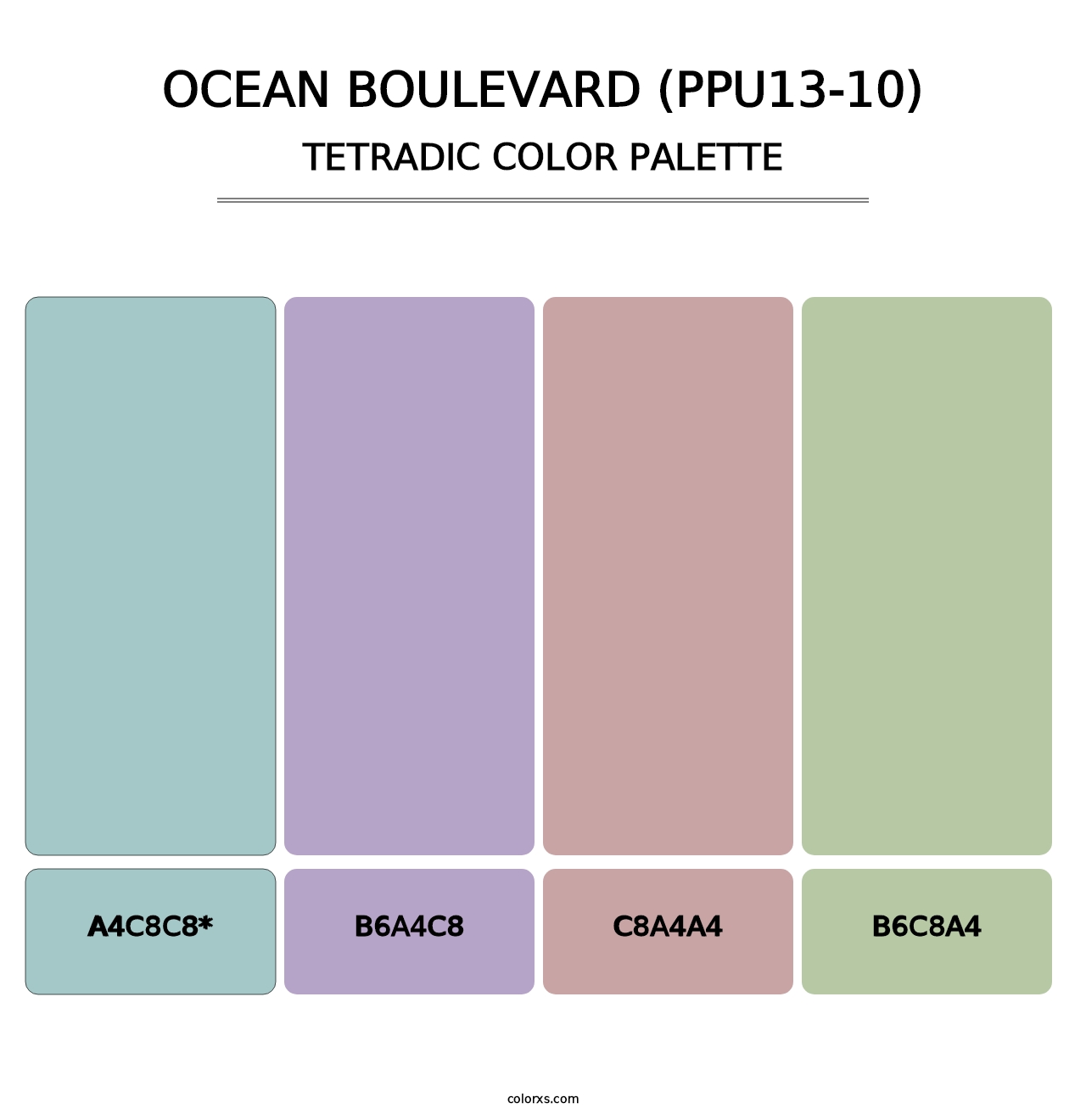 Ocean Boulevard (PPU13-10) - Tetradic Color Palette