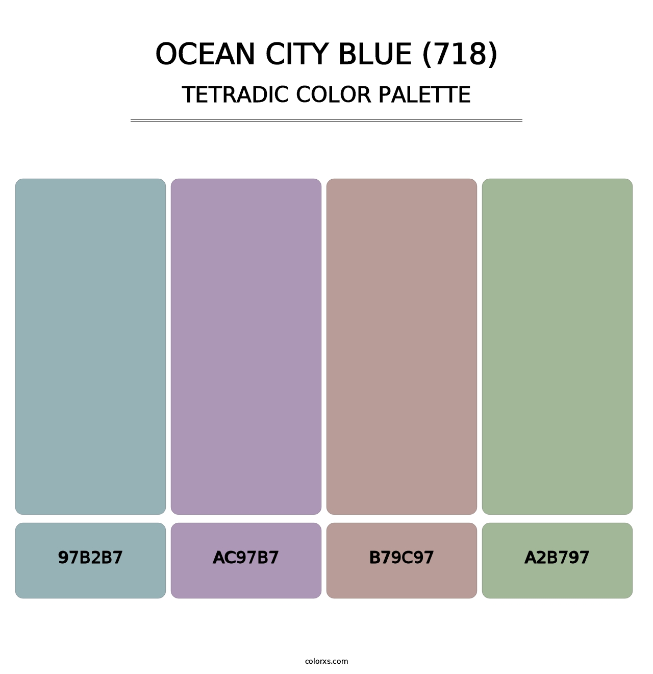 Ocean City Blue (718) - Tetradic Color Palette