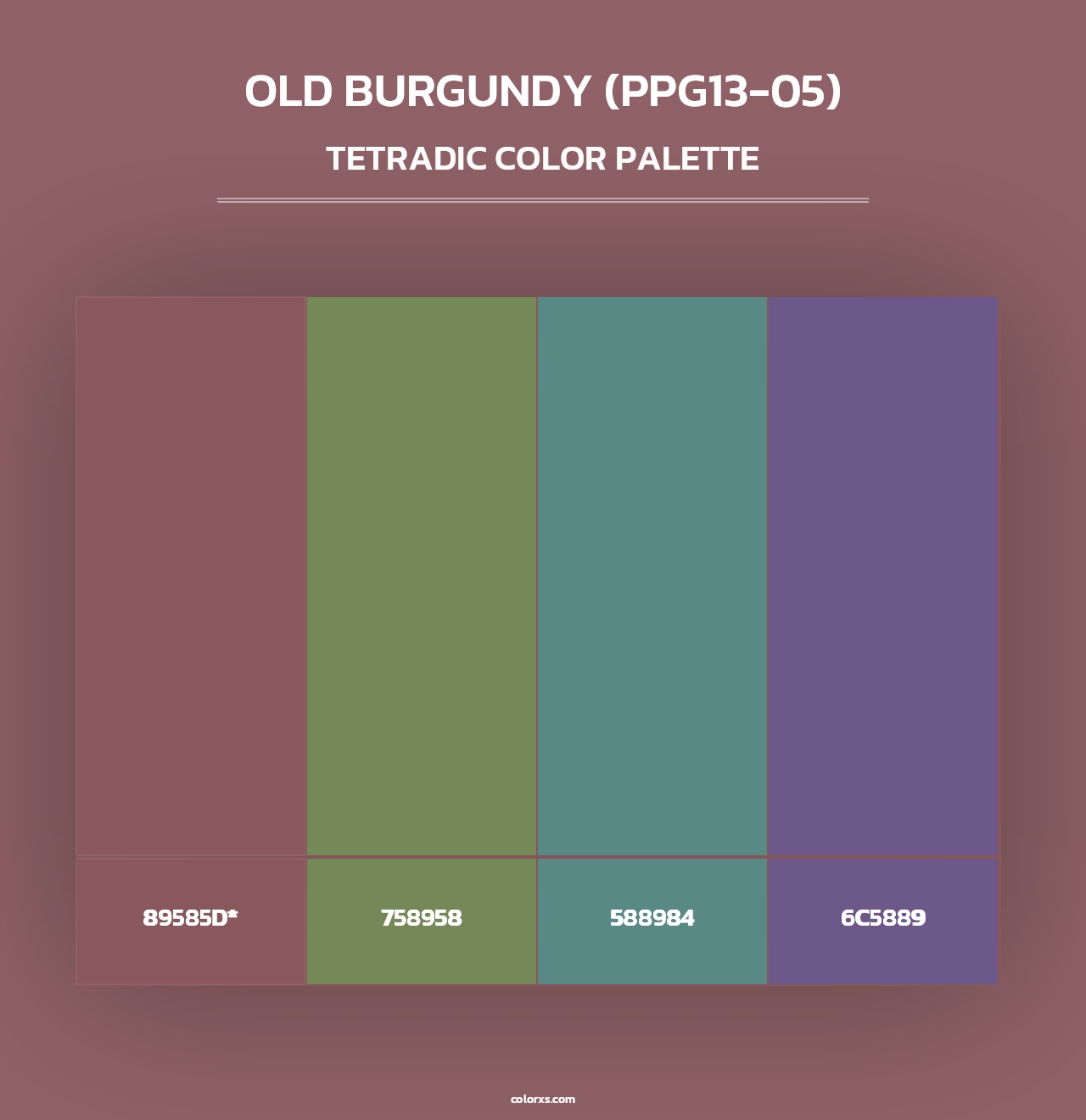 Old Burgundy (PPG13-05) - Tetradic Color Palette
