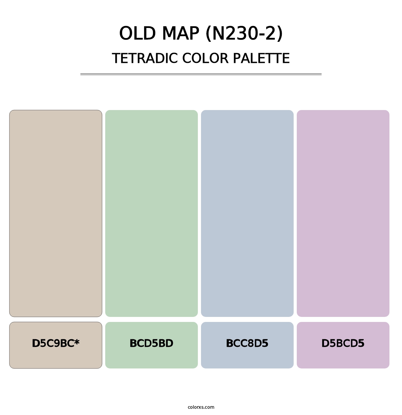 Old Map (N230-2) - Tetradic Color Palette