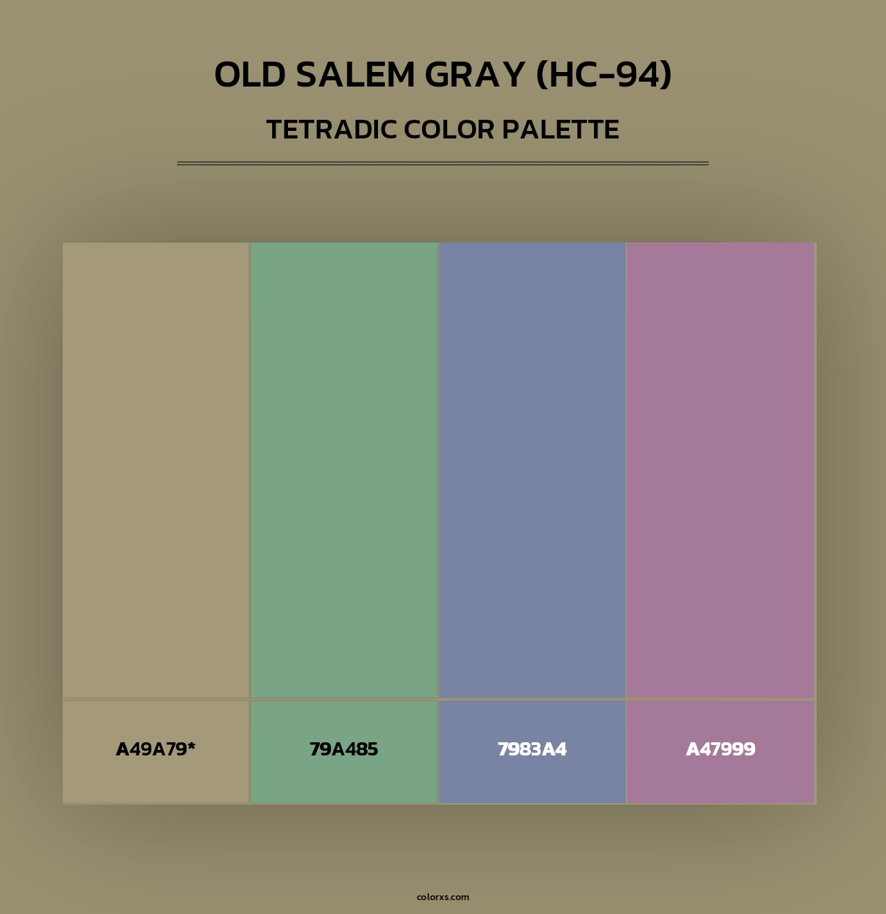 Old Salem Gray (HC-94) - Tetradic Color Palette