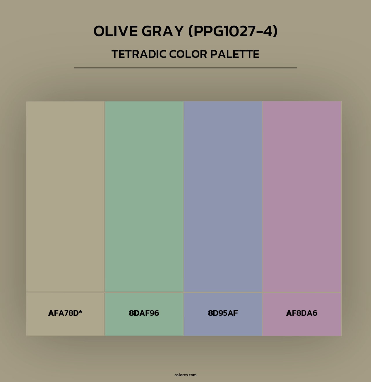 Olive Gray (PPG1027-4) - Tetradic Color Palette