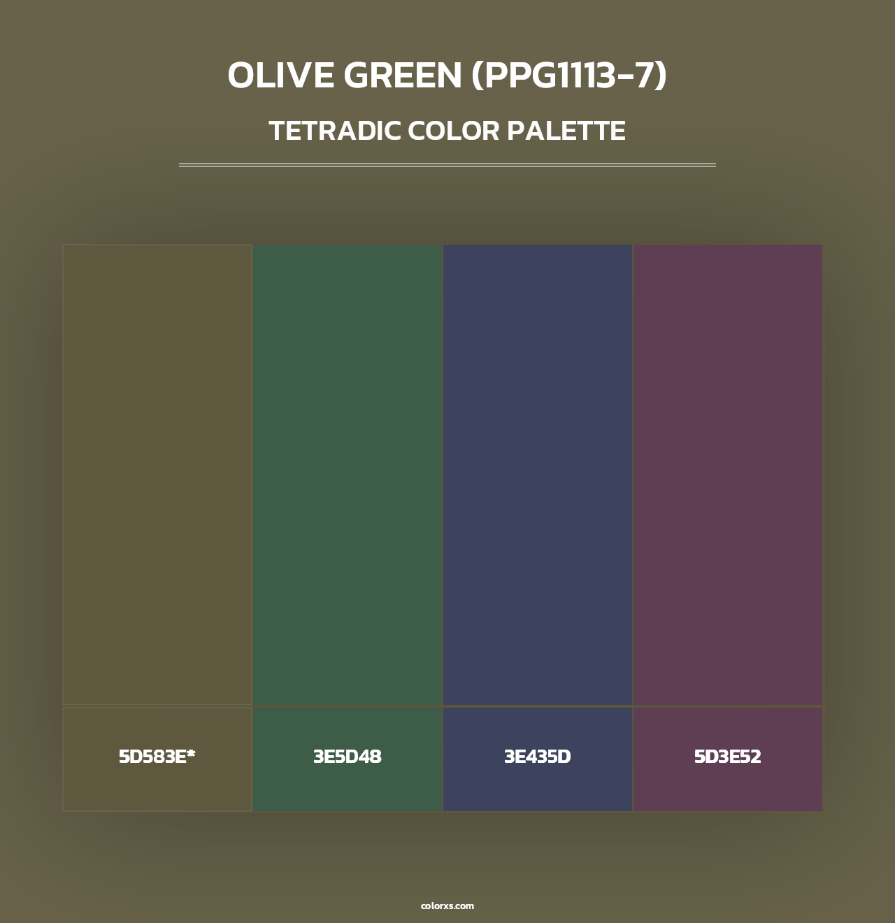 Olive Green (PPG1113-7) - Tetradic Color Palette