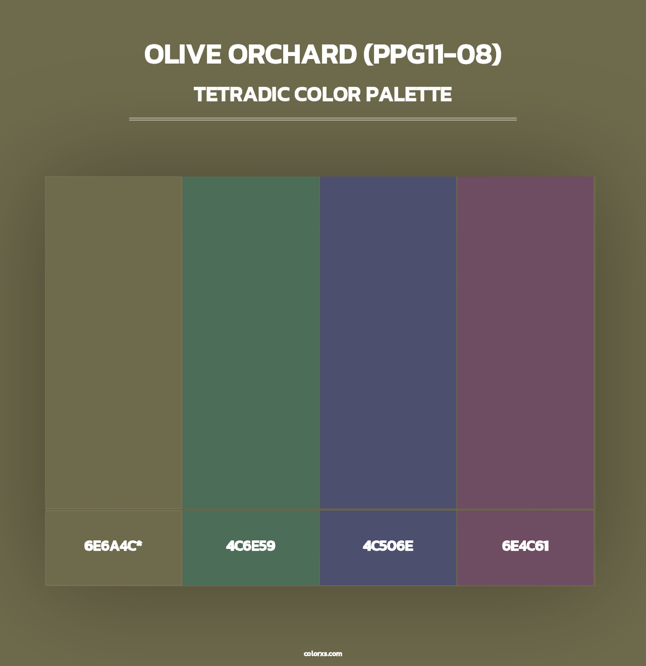 Olive Orchard (PPG11-08) - Tetradic Color Palette