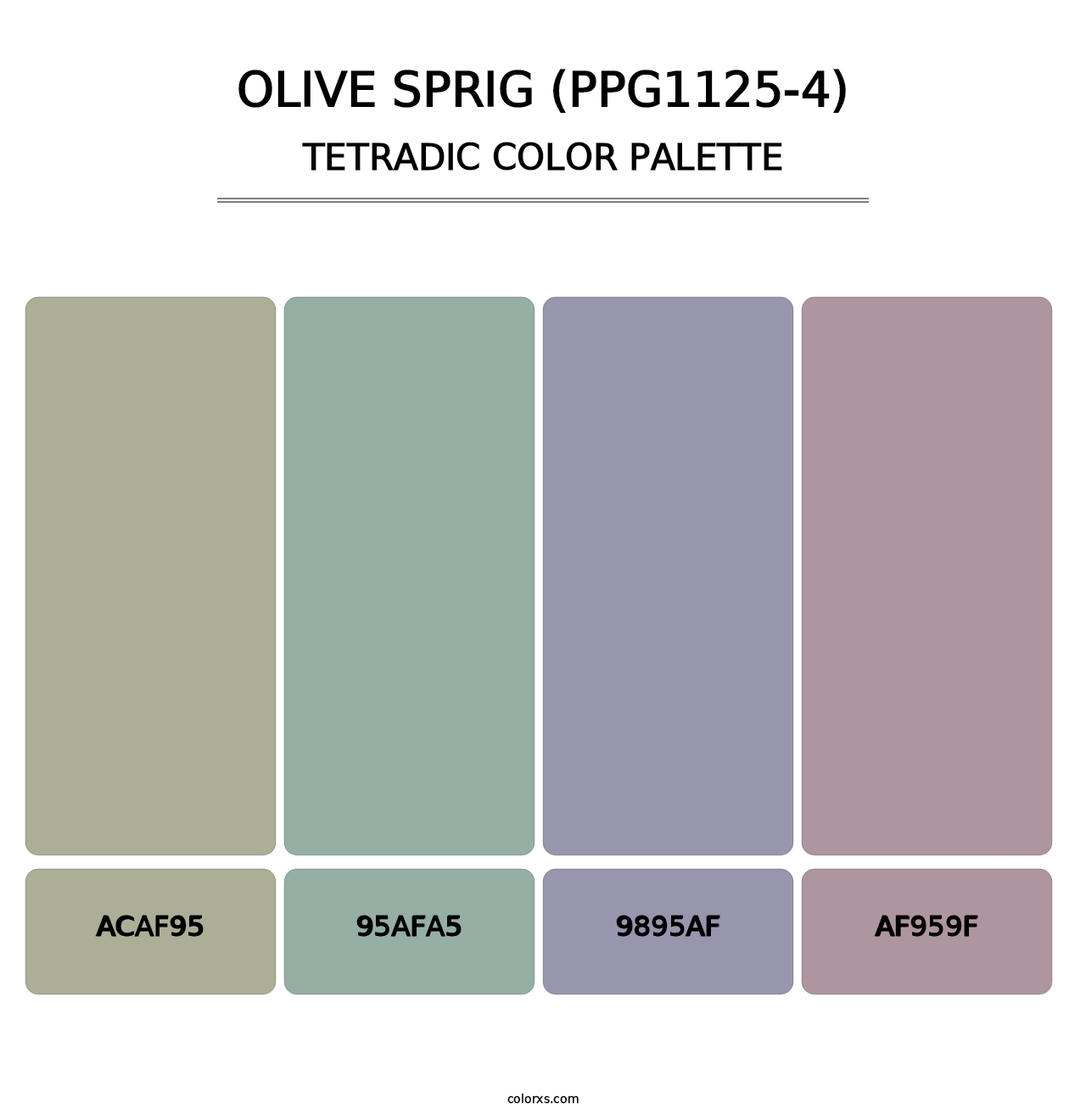 Olive Sprig (PPG1125-4) - Tetradic Color Palette