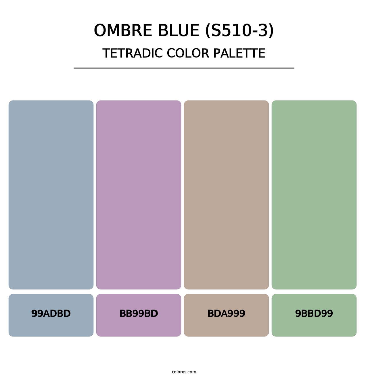 Ombre Blue (S510-3) - Tetradic Color Palette