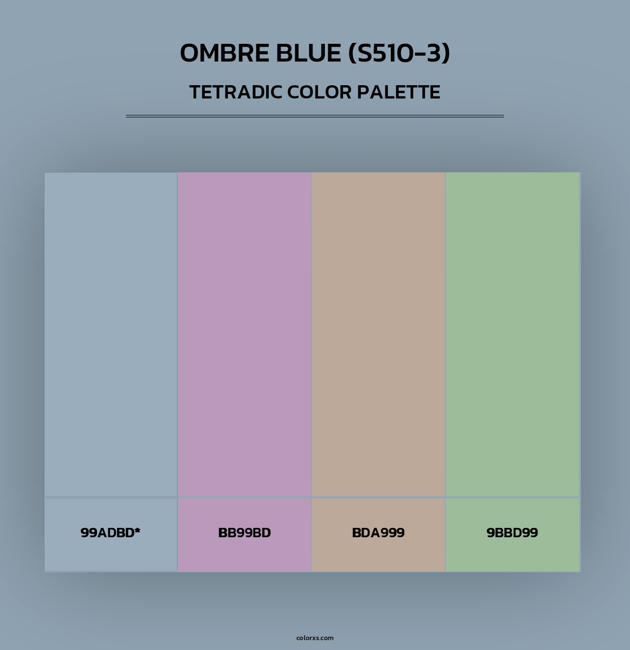 Ombre Blue (S510-3) - Tetradic Color Palette