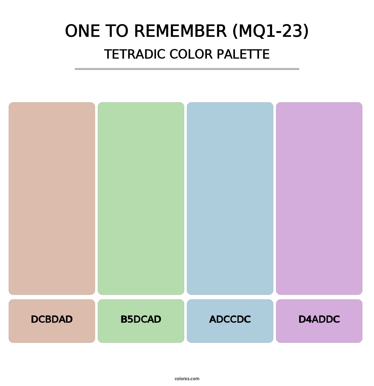 One To Remember (MQ1-23) - Tetradic Color Palette