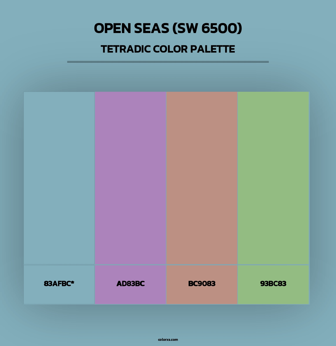 Open Seas (SW 6500) - Tetradic Color Palette