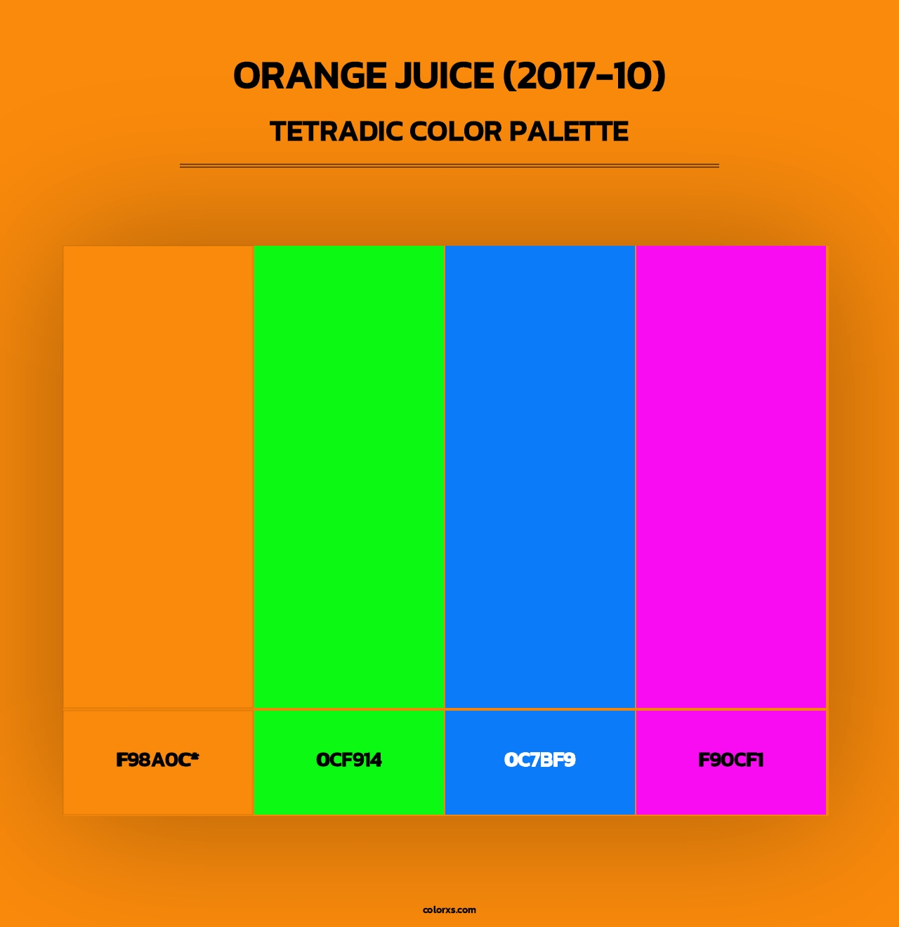 Orange Juice (2017-10) - Tetradic Color Palette