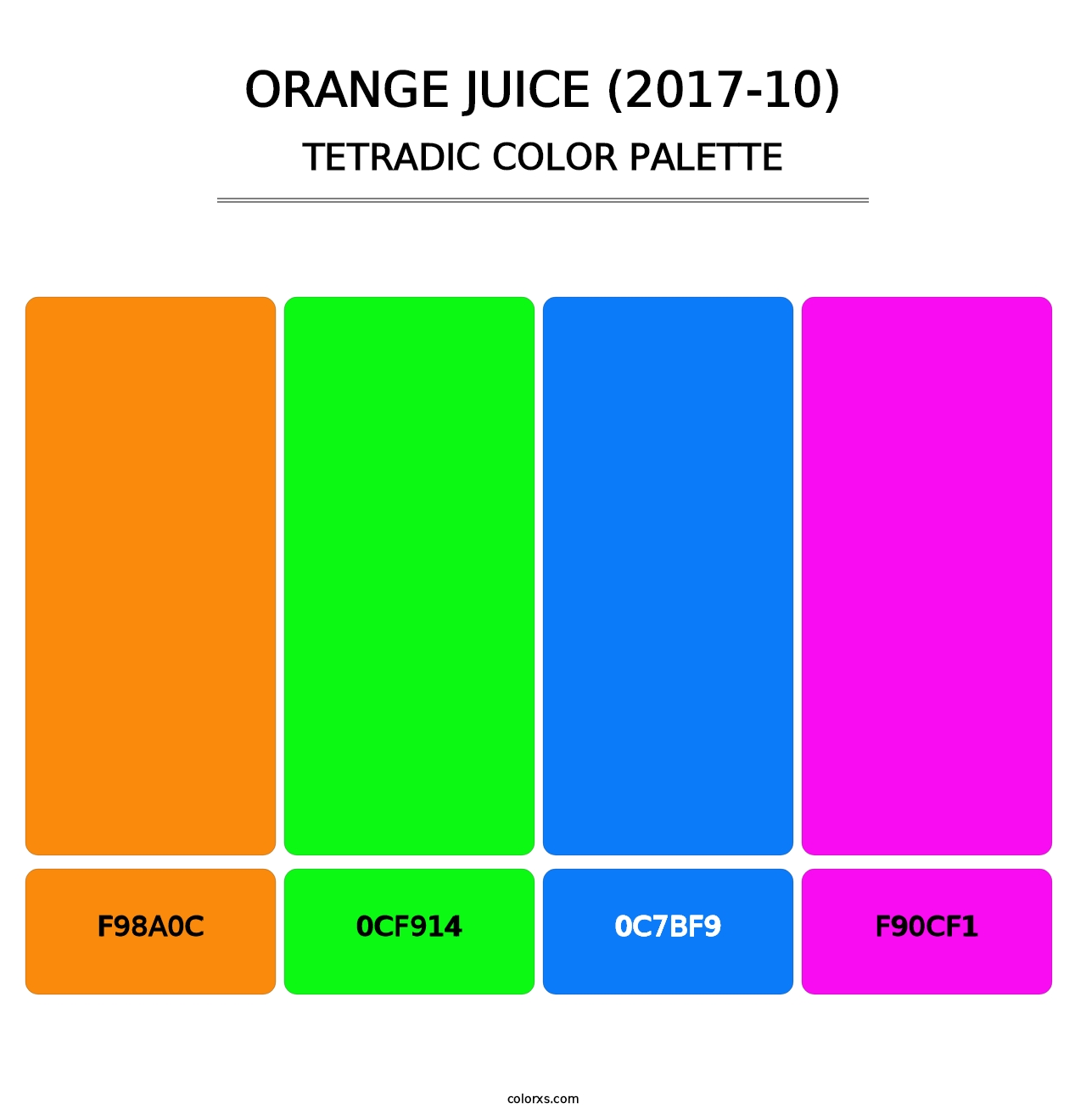 Orange Juice (2017-10) - Tetradic Color Palette