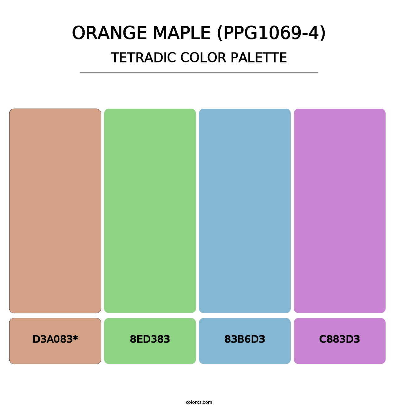 Orange Maple (PPG1069-4) - Tetradic Color Palette