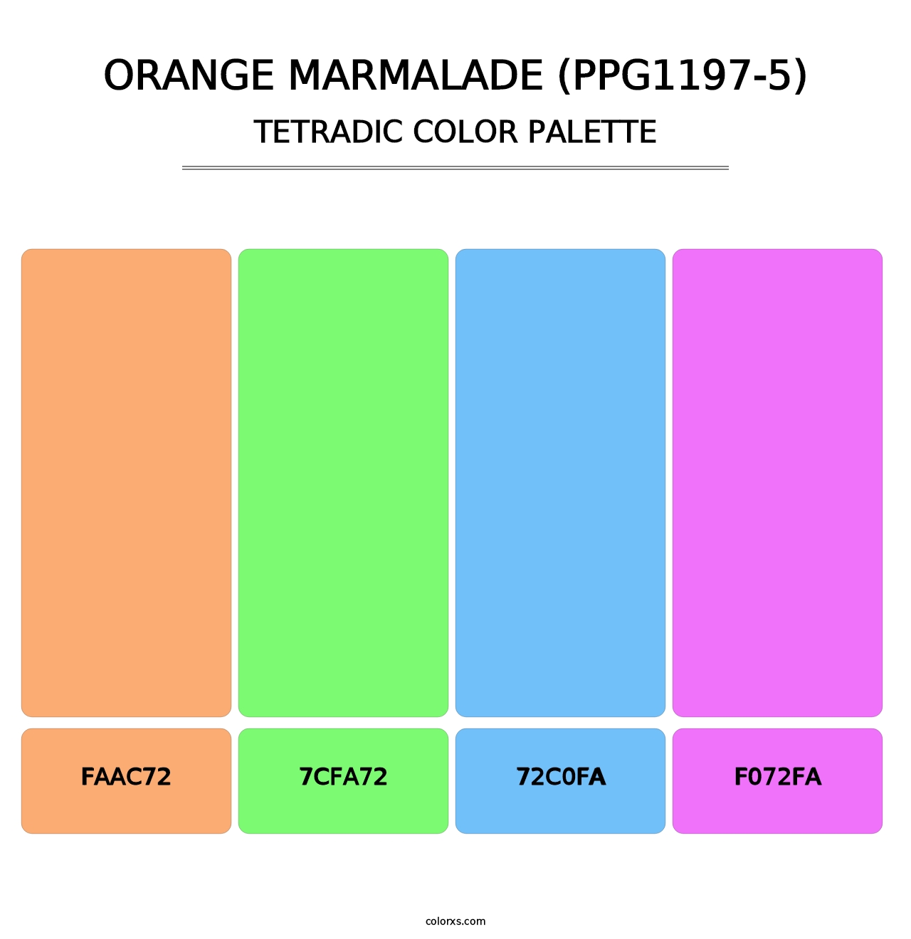 Orange Marmalade (PPG1197-5) - Tetradic Color Palette