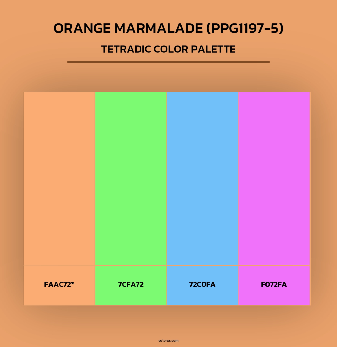 Orange Marmalade (PPG1197-5) - Tetradic Color Palette