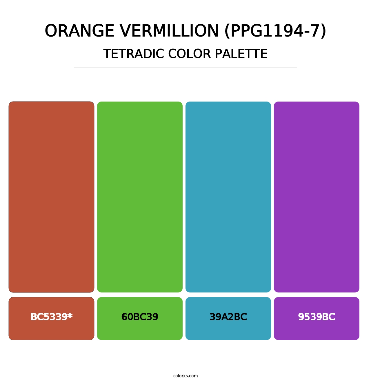 Orange Vermillion (PPG1194-7) - Tetradic Color Palette