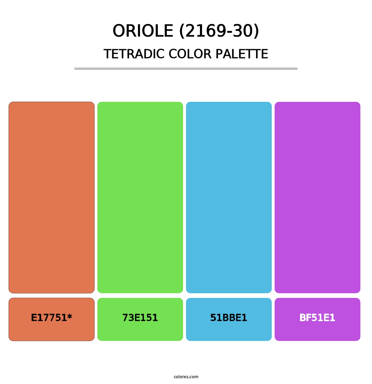Oriole (2169-30) - Tetradic Color Palette