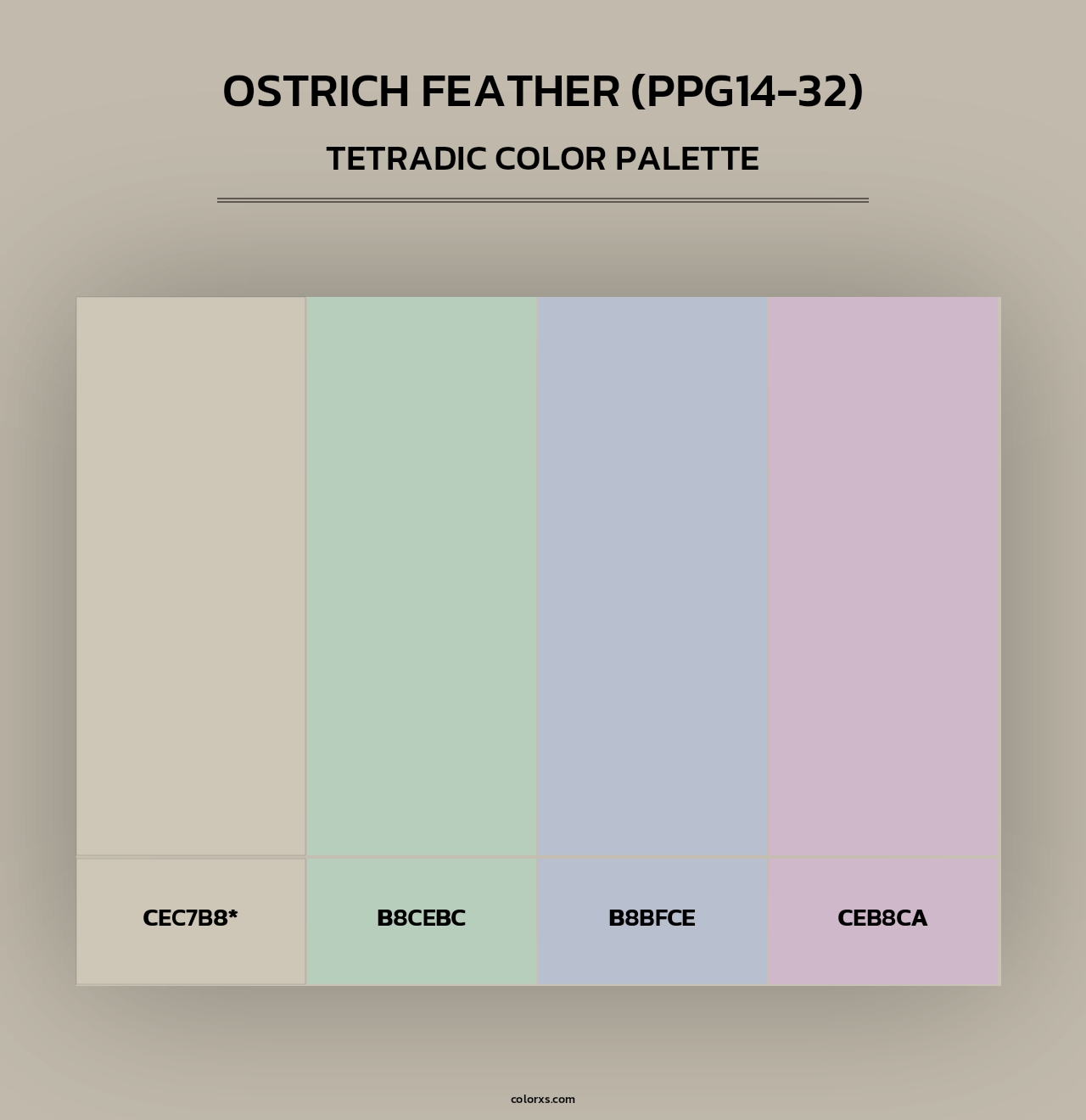 Ostrich Feather (PPG14-32) - Tetradic Color Palette