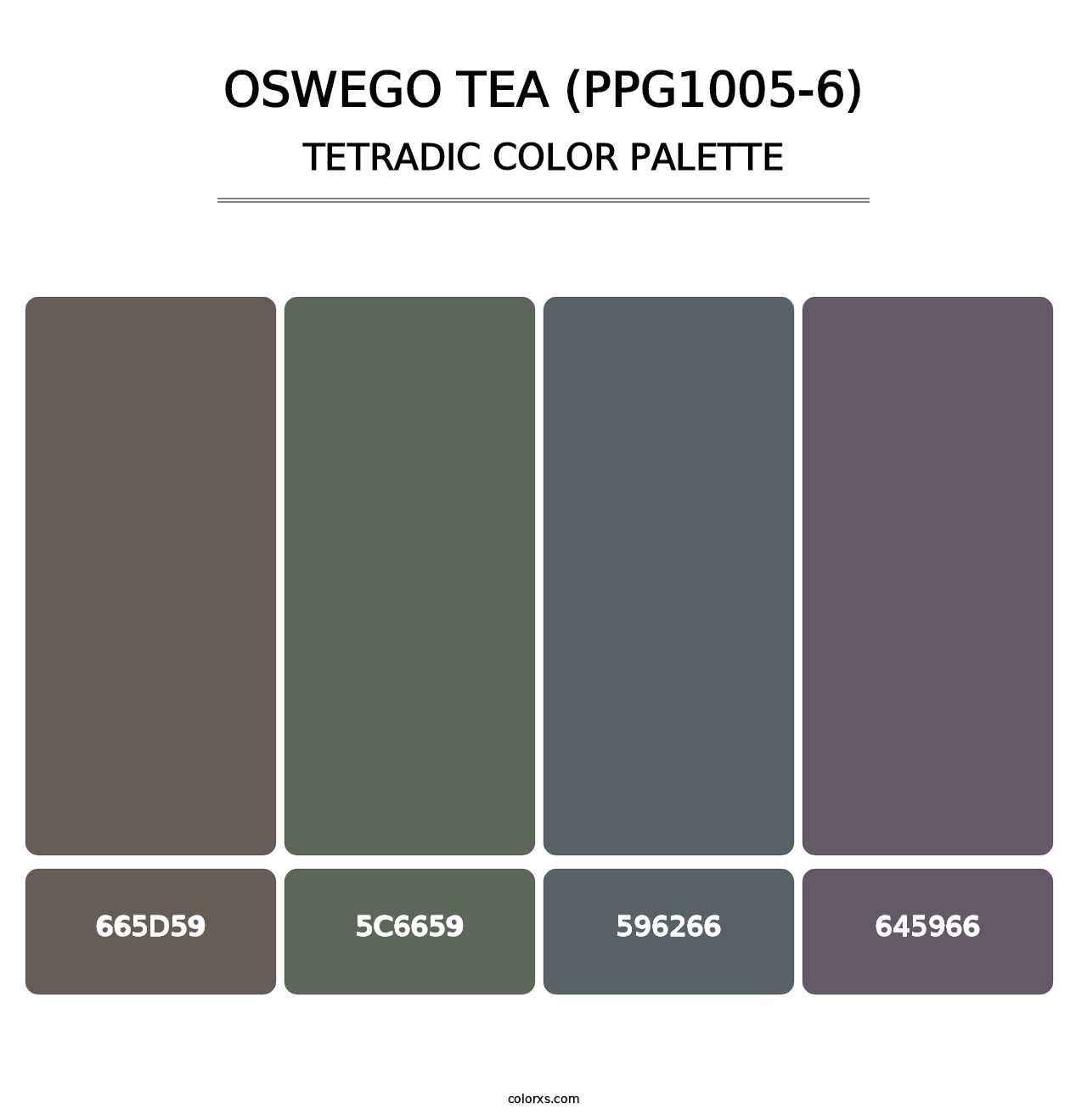Oswego Tea (PPG1005-6) - Tetradic Color Palette