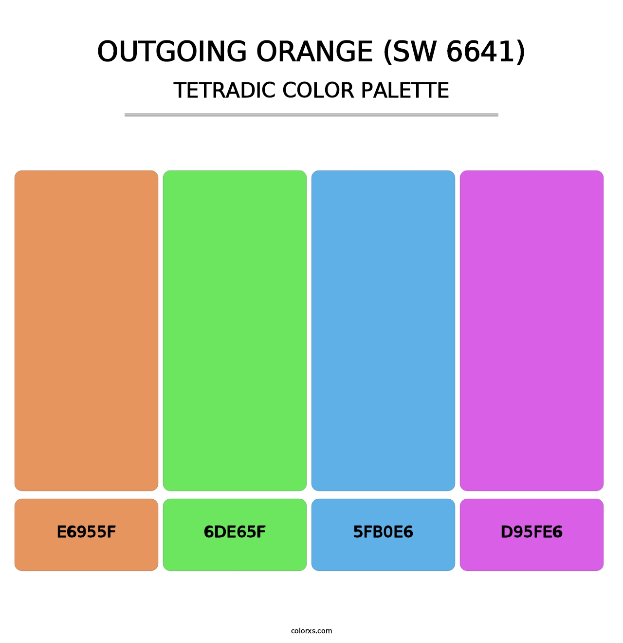 Outgoing Orange (SW 6641) - Tetradic Color Palette