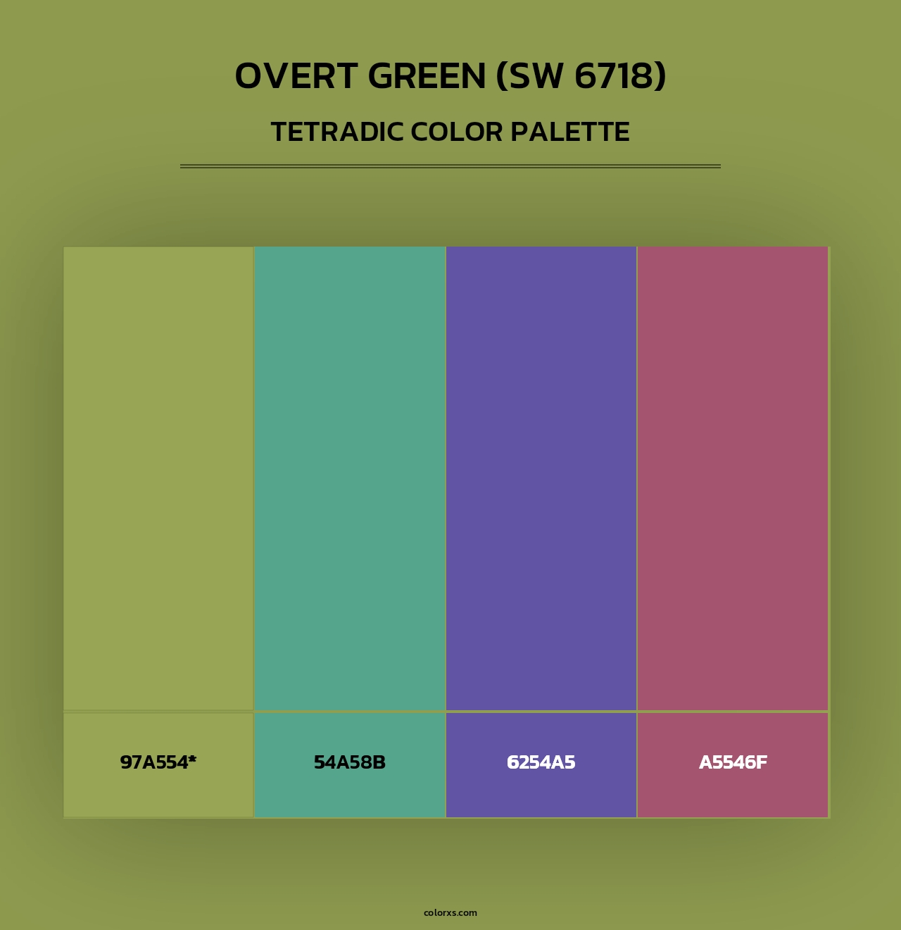 Overt Green (SW 6718) - Tetradic Color Palette