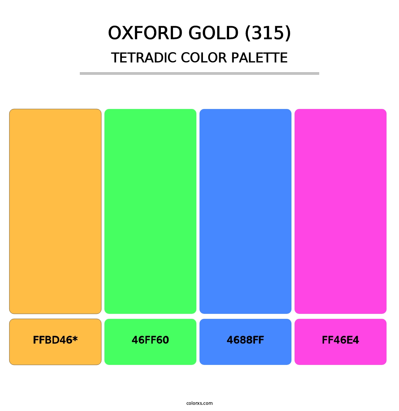 Oxford Gold (315) - Tetradic Color Palette
